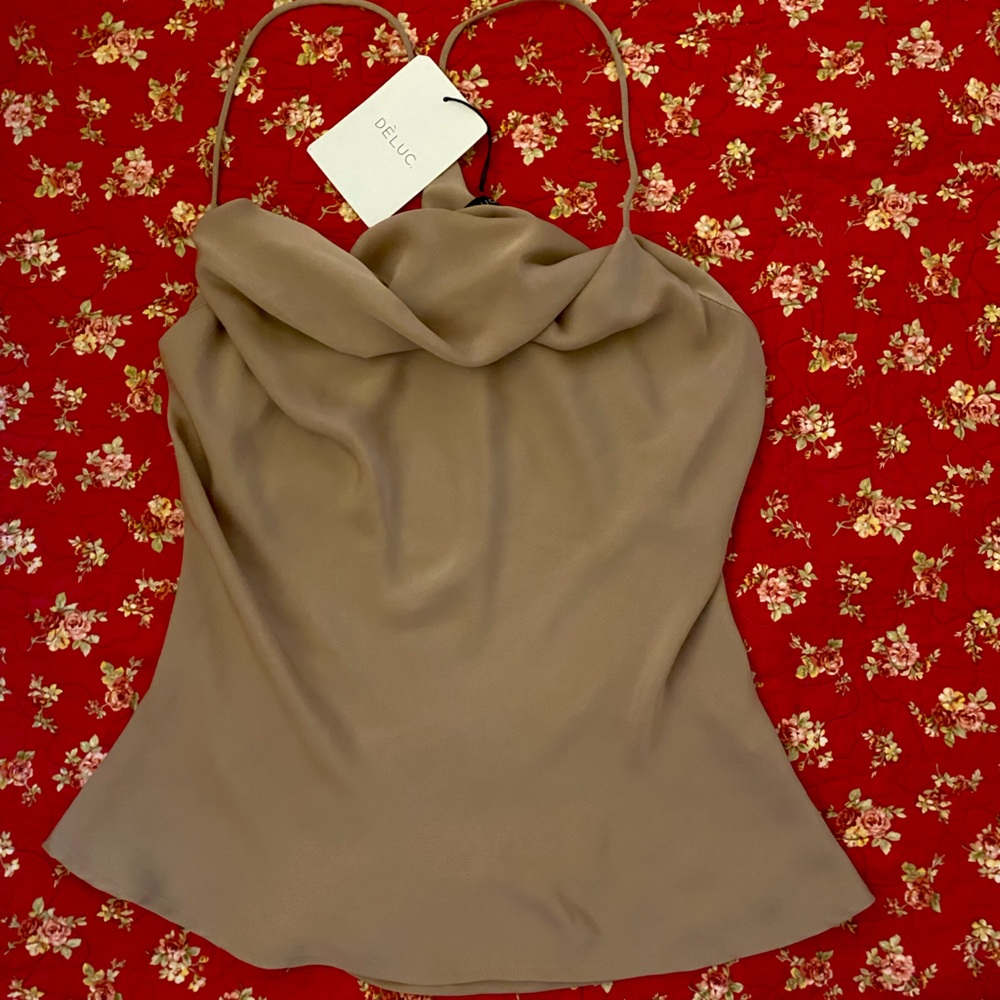 Deluc Silky Racerback Going Out Mauve Tank Top